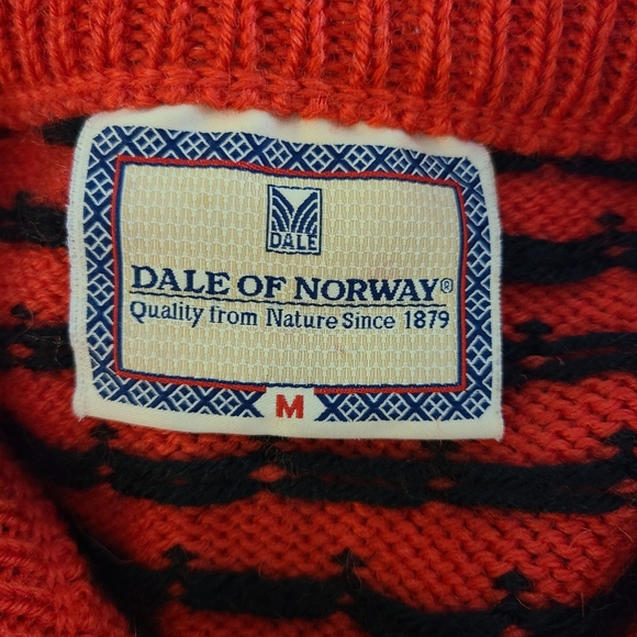 Dale of Norway Red Wool Fair Isle Cardigan Sweater - Picture 9 of 10